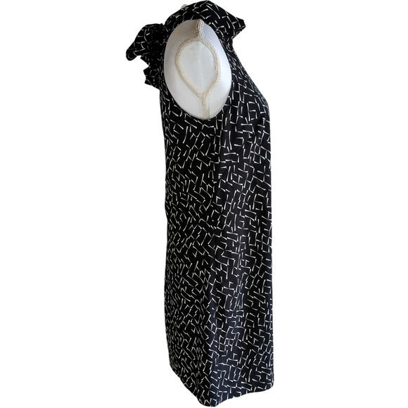 Banana Republic Womens Turtleneck Sleeveless Geometric Mini Dress Black Size 4 - Picture 4 of 8